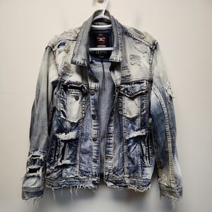 Jordan Craig Legacy Edition Denim Jean Jacket -Mens Large Blue Gray Distressed